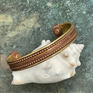 VTG Copper & Brass Men’s Magnetic Cuff Bracelet Grounding Healing